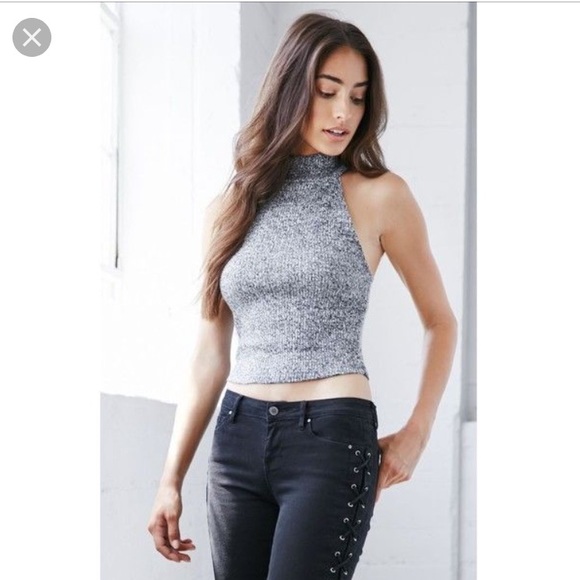 mock neck halter top